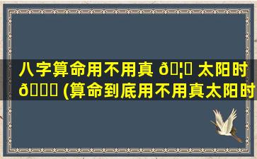 八字算命用不用真 🦋 太阳时 🍁 (算命到底用不用真太阳时,*
观点)